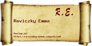 Reviczky Emma névjegykártya